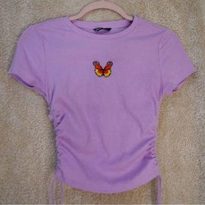 Lavender Cropped Shein Top: US 6.  (10/10)
